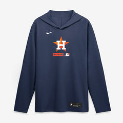 Houston Astros Nike Authentic Collection Dri-FIT Long Sleeve Hooded T-Shirt - Navy - Nike on Sale