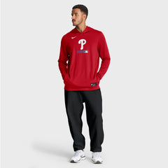Philadelphia Phillies Nike Authentic Collection Dri-FIT Long Sleeve Hooded T-Shirt - Red - Nike Lifestyle