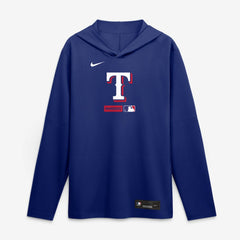 Texas Rangers Nike Authentic Collection Dri-FIT Long Sleeve Hooded T-Shirt - Royal - Nike on Sale
