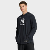 New York Yankees Nike Authentic Collection Dri-FIT Long Sleeve Hooded T-Shirt - Navy - Nike Lifestyle