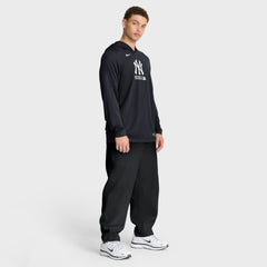 New York Yankees Nike Authentic Collection Dri-FIT Long Sleeve Hooded T-Shirt - Navy - Nike Lifestyle
