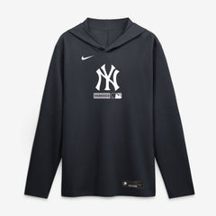 New York Yankees Nike Authentic Collection Dri-FIT Long Sleeve Hooded T-Shirt - Navy - Nike Lifestyle
