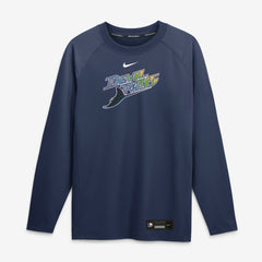 Tampa Bay Rays Nike Authentic Collection Game Time Raglan Long Sleeve T-Shirt - Navy - Nike Sale