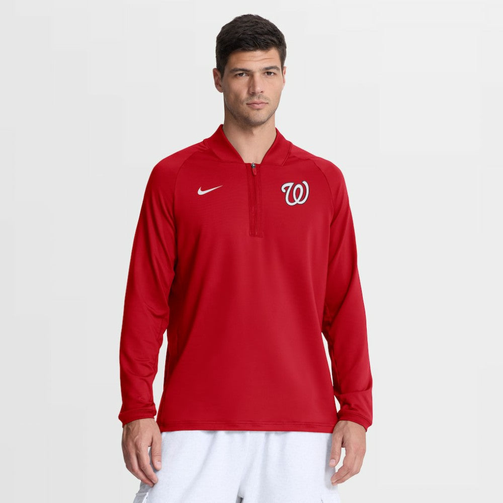 Washington Nationals Nike Authentic Collection Dri-FIT Raglan Half-Zip Pullover - Red - Nike Discount