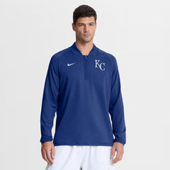 Kansas City Royals Nike Authentic Collection Dri-FIT Raglan Half-Zip Pullover - Royal - Nike Lifestyle