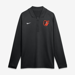 Baltimore Orioles Nike Authentic Collection Dri-FIT Raglan Half-Zip Pullover - Black - Nike Lifestyle