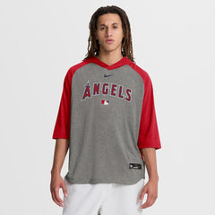 Los Angeles Angels Nike Authentic Collection Flux Dri-FIT Raglan 3/4-Sleeve Hooded T-Shirt - Gray - Nike Online