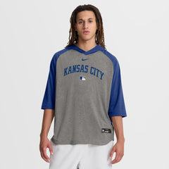 Kansas City Royals Nike Authentic Collection Flux Dri-FIT Raglan 3/4-Sleeve Hooded T-Shirt - Gray - Nike on Sale