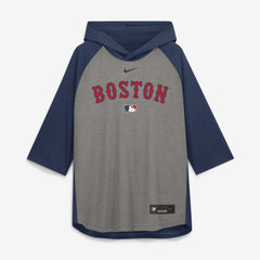 Boston Red Sox Nike Authentic Collection Flux Dri-FIT Raglan 3/4-Sleeve Hooded T-Shirt - Gray - Nike Discount