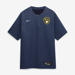 Milwaukee Brewers Nike Authentic Collection Dri-FIT Quarter-Zip Windshirt - Navy - Nike on Sale