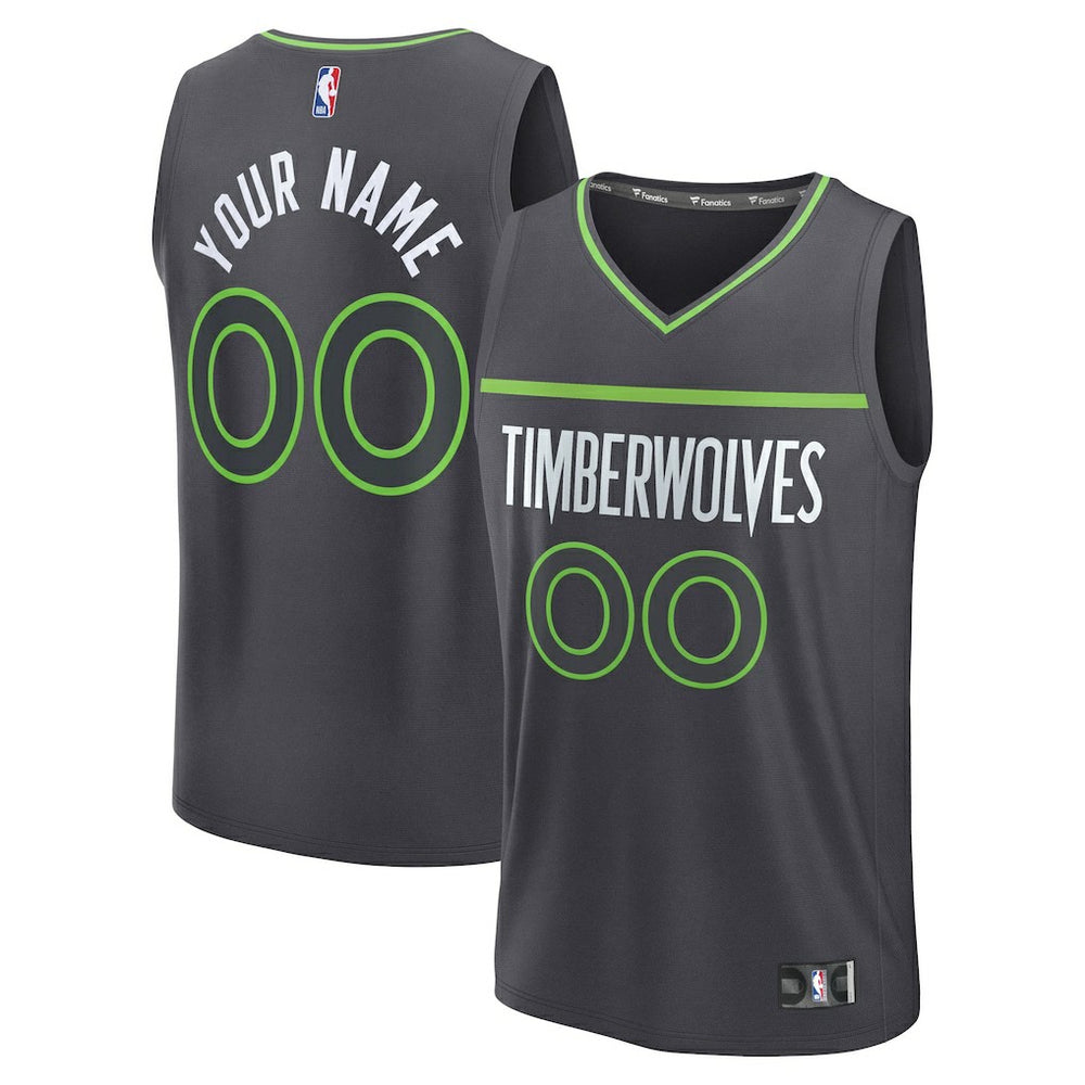 Minnesota Timberwolves Fastbreak Custom Jersey Statement Edition Anthracite | Fanatics for sale
