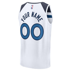 Minnesota Timberwolves Fastbreak Custom Jersey Association Edition White | Fanatics US