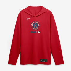 Los Angeles Angels Nike City Connect Dri-FIT Long Sleeve Hooded T-Shirt - Red - Nike Lifestyle