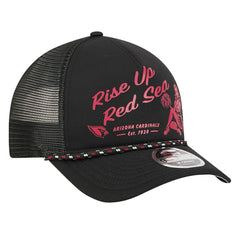 Arizona Cardinals New Era Gas Station 9FORTY A-Frame M-Crown Adjustable Trucker Hat Black