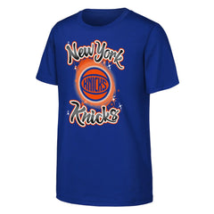 New York Knicks Outerstuff Youth Air Brush T-Shirt Blue