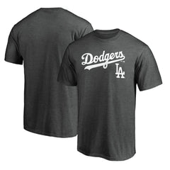 Los Angeles Dodgers Team Lockup T-Shirt - Charcoal - MLB Discount