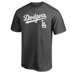 Los Angeles Dodgers Team Lockup T-Shirt - Charcoal - MLB Discount
