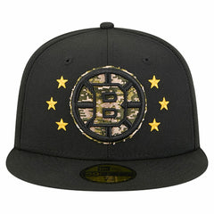 Boston Bruins New Era Military Appreciation Digital Camo Stars 59FIFTY Fitted Hat - Black - NHL 203166779