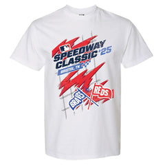 Cincinnati Reds vs. Atlanta Braves The Wild Collective Women's 2025 Speedway Classic Flags T-Shirt - White - MLB on Sale