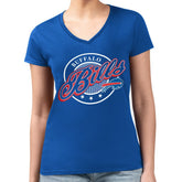 Buffalo Bills G-III 4Her by Carl Banks Women's Super-Slim Fit Lightweight Pinstripe Circle V-Neck T-Shirt Royal