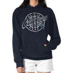 Dallas Cowboys G-III 4Her by Carl Banks Women's Pinstripe Circle Fleece Pullover Hoodie Navy