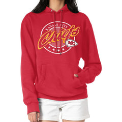 Kansas City Chiefs G-III 4Her by Carl Banks Women's Pinstripe Circle Fleece Pullover Hoodie Red
