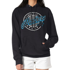Carolina Panthers G-III 4Her by Carl Banks Women's Pinstripe Circle Fleece Pullover Hoodie Black