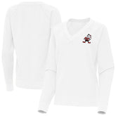 Cleveland Browns Antigua Women's Varsity Tri-Blend V-Neck Long Sleeve T-Shirt White