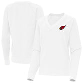 Arizona Cardinals Antigua Women's Varsity Tri-Blend V-Neck Long Sleeve T-Shirt White