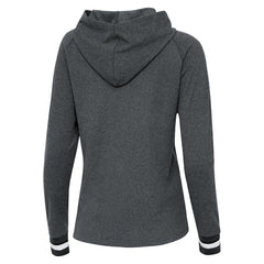 Miami Dolphins Antigua Women's Trek Raglan Pullover Hoodie Heather Charcoal