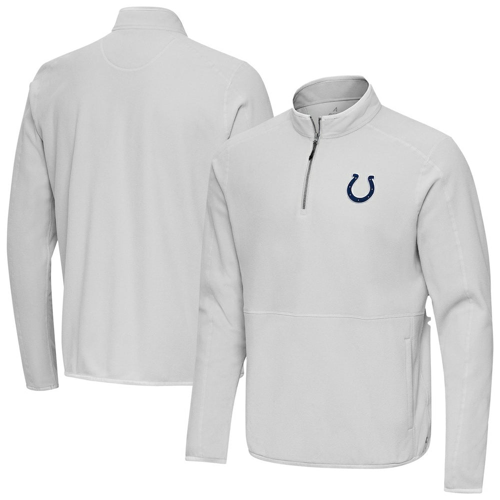 Indianapolis Colts Antigua Step Up Quarter-Zip Pullover Gray