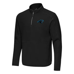 Carolina Panthers Antigua Step Up Quarter-Zip Pullover Black