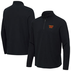Washington Commanders Antigua Sync Tri-Blend Quarter-Zip Pullover Heather Black
