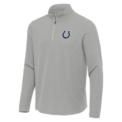 Indianapolis Colts Antigua Sync Tri-Blend Quarter-Zip Pullover Heather Gray