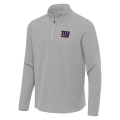 New York Giants Antigua Sync Tri-Blend Quarter-Zip Pullover Heather Gray