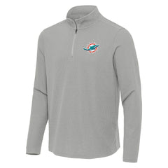 Miami Dolphins Antigua Sync Tri-Blend Quarter-Zip Pullover Heather Gray