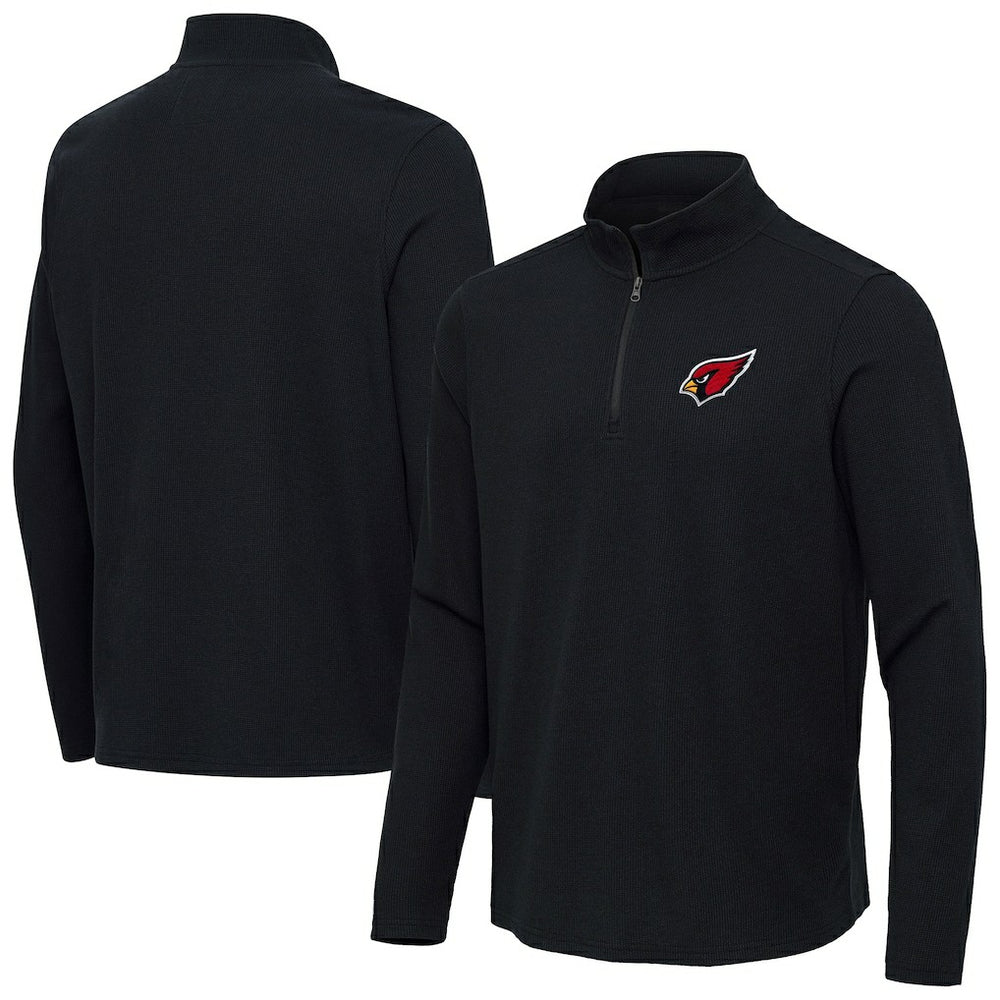 Arizona Cardinals Antigua Sync Tri-Blend Quarter-Zip Pullover Heather Black
