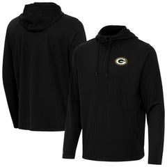 Green Bay Packers Antigua Connected Quarter-Zip Pullover Hoodie Black