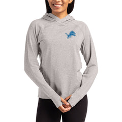 Detroit Lions Cutter & Buck Women's Primary Logo Adapt Knit Recycled Raglan Pullover Hoodie Heather Gray
