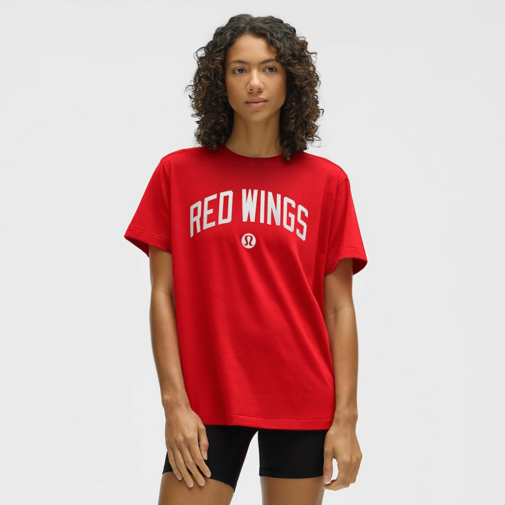 Detroit Red Wings lululemon Women's All Yours Organic Cotton T-Shirt - True Red - NHL 203169873