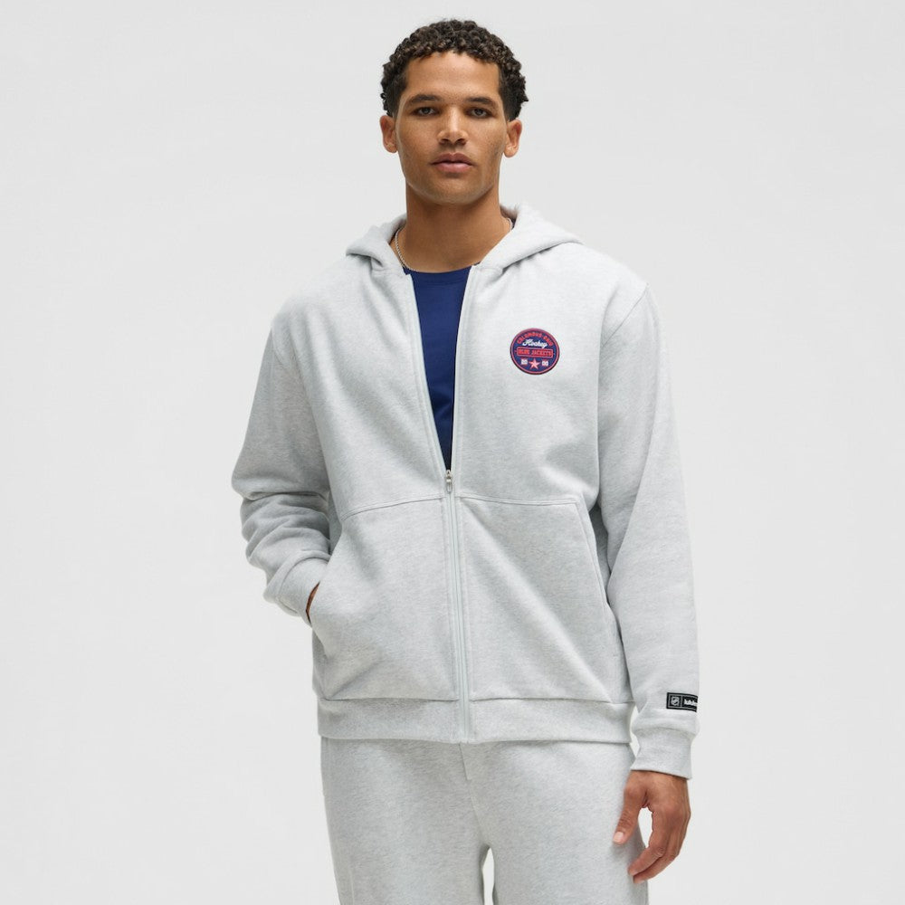 Columbus Blue Jackets lululemon Steady State Full-Zip Hoodie - Heathered Core Ultra Light Grey - NHL 203170179