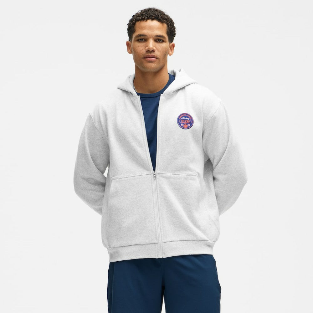 Edmonton Oilers lululemon Steady State Full-Zip Hoodie - Heathered Core Ultra Light Grey - NHL 203170182