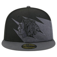 Chicago Blackhawks New Era Spikes 59FIFTY Fitted Hat - Black - NHL 203170279