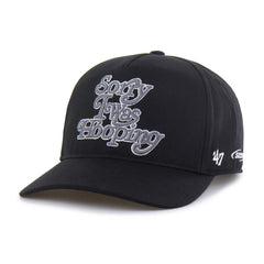 Brooklyn Nets Brand Seen by '47 Sorry I Was Hooping Hitch Adjustable Hat Black | 47 brand Lifestyle