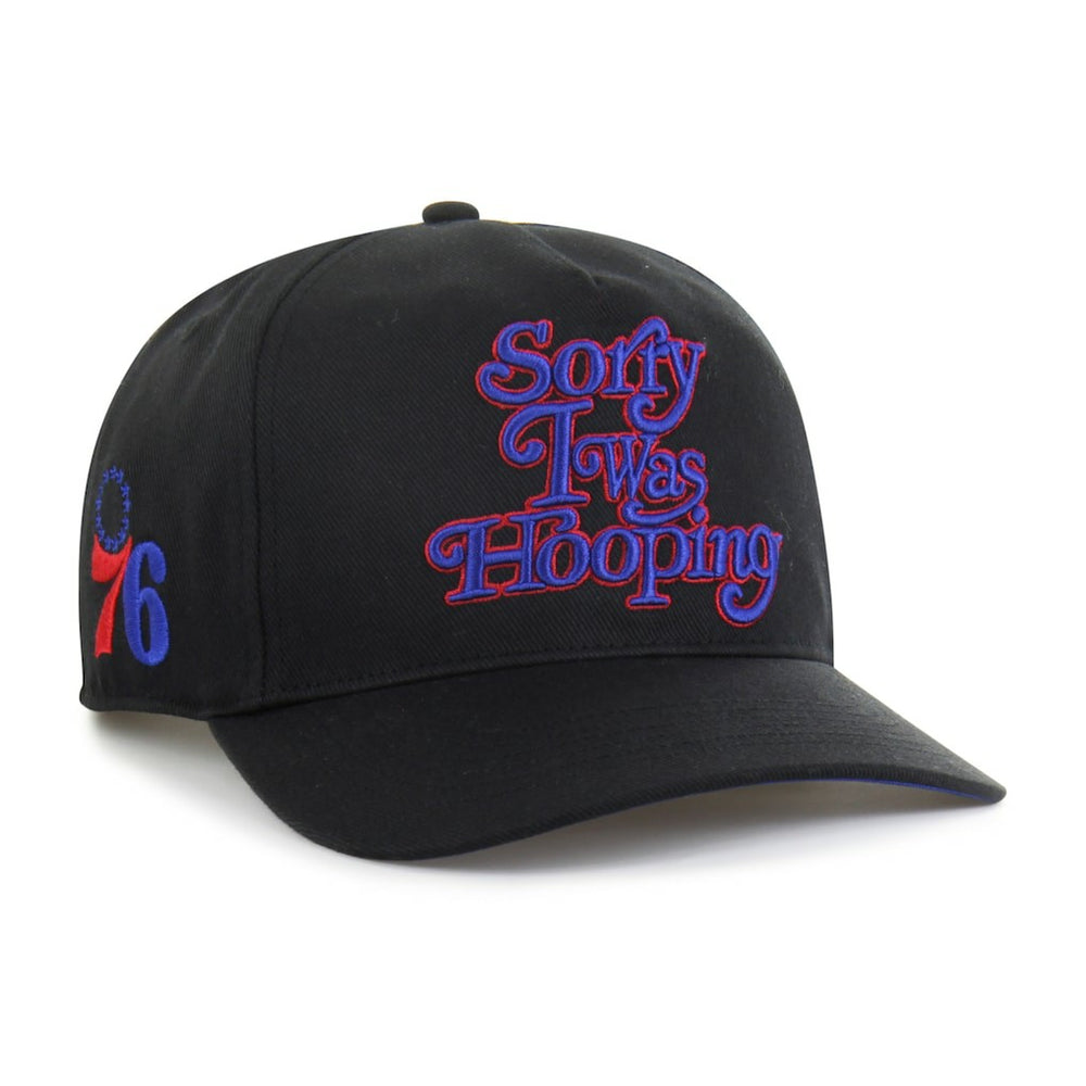 Philadelphia 76ers Brand Seen by '47 Sorry I Was Hooping Hitch Adjustable Hat Black | 47 brand for sale