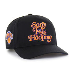 New York Knicks Brand Seen by '47 Sorry I Was Hooping Hitch Adjustable Hat Black | 47 brand Near Me