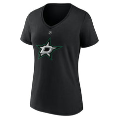 Mikko Rantanen Dallas Stars Fanatics Women's Authentic Stack Name & Number V-Neck T-Shirt - Black - NHL 203171125
