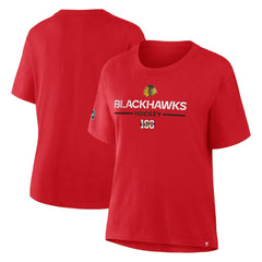 Chicago Blackhawks Fanatics Women's Centennial Celebration T-Shirt - Red - NHL 203171195
