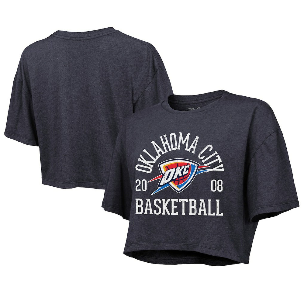 Oklahoma City Thunder Majestic Threads Women's Boxy Crop Top Navy