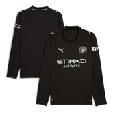 Manchester City 2025/26 Away Replica Long Sleeve Jersey Black - Puma